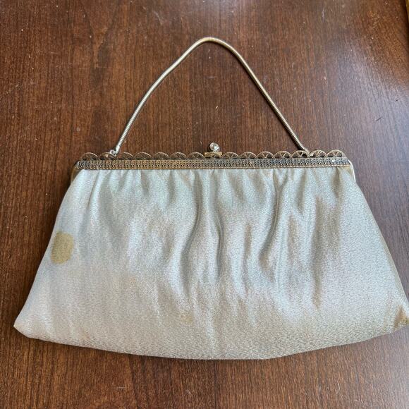 1950s 1960s Ande Silver Metallic Purse Vintage Silver Evening Bag Vintage Clutch - Picture 7 of 16
